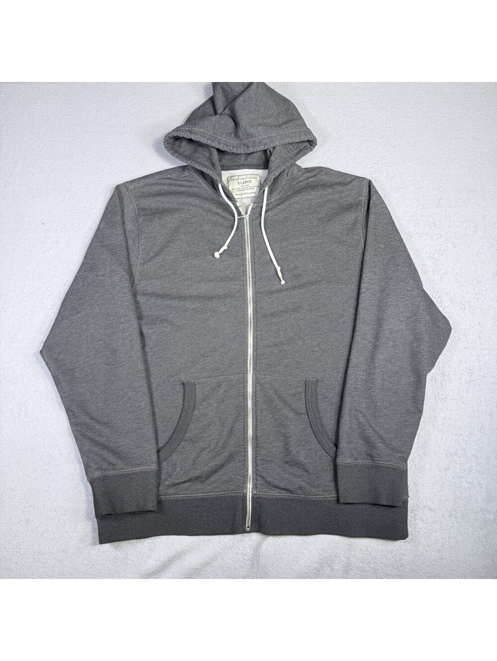 Old Navy Hoodie Sweater Mens XL Gray Zip Hooded Fleece Y2K